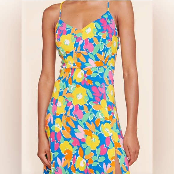 Sugarlips Floral Midi Dress Spaghetti Straps Size Small Yara Parting Ways - Picture 1 of 6